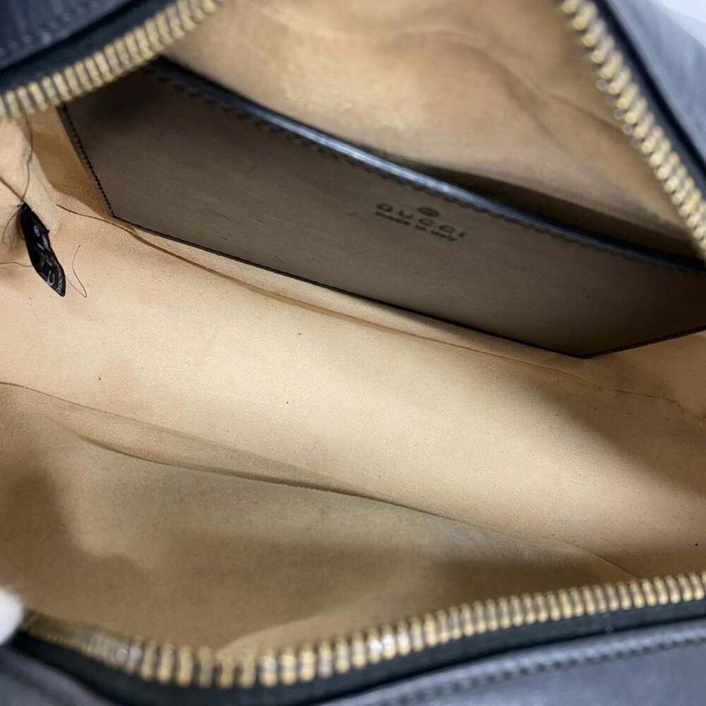 GUCCI Black Leather GG Marmont Shoulder Bag - Picture 4 of 10